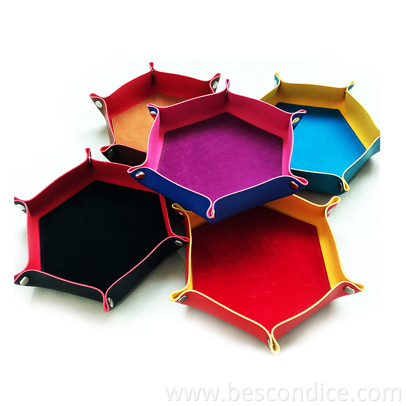 Leatherette Hexagon Foldable Dice Holder 1 Leatherette Hexagon Foldable Dice Holder 1